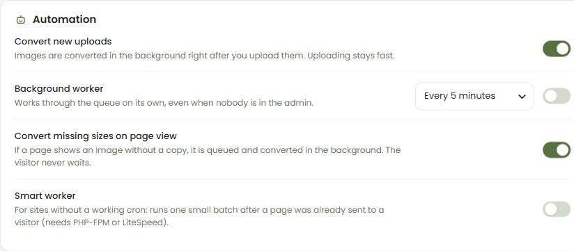Settings → Automation