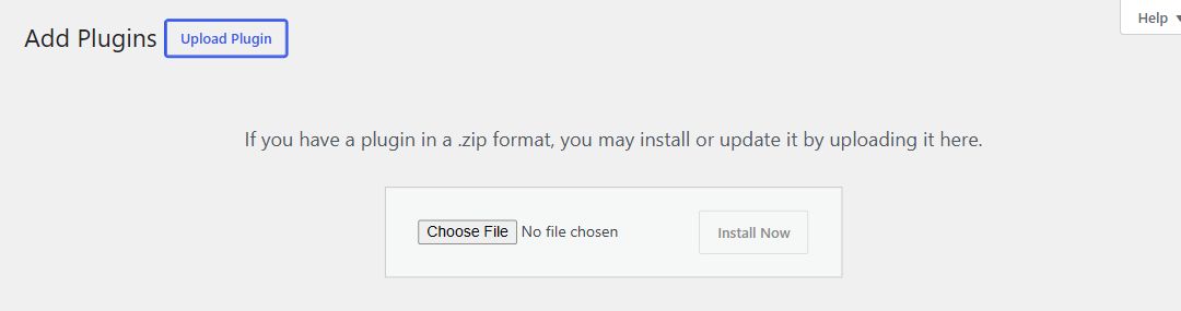 WordPress plugin upload