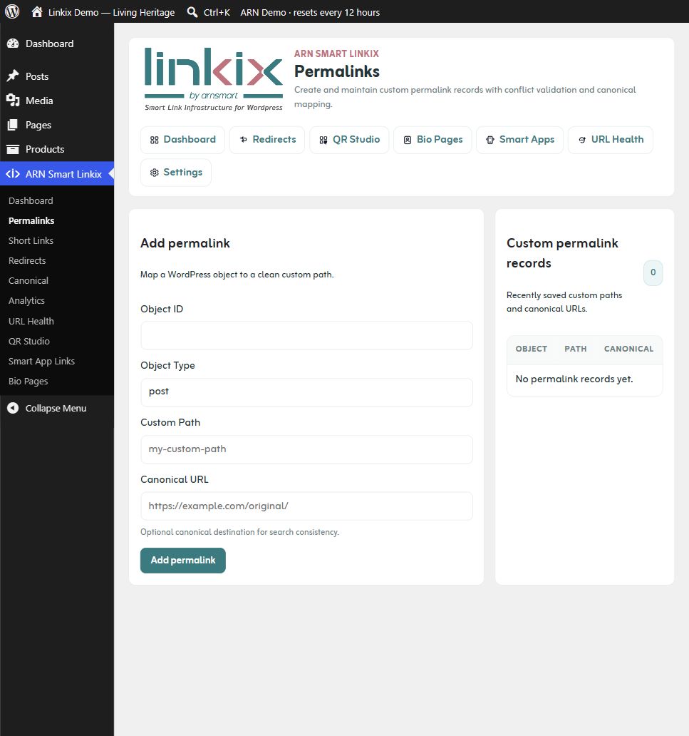 Permalinks — object mapping and canonical destination