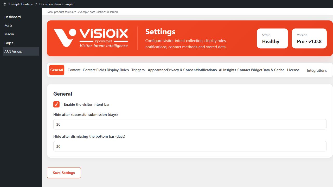 General settings